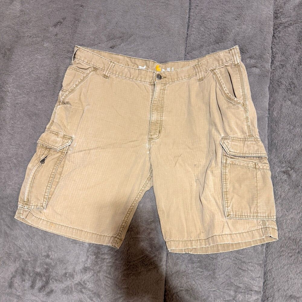 Carhartt Cargo Shorts Men’s 42 Khaki Relaxed Fit Ripstop Work Utility Pockets
